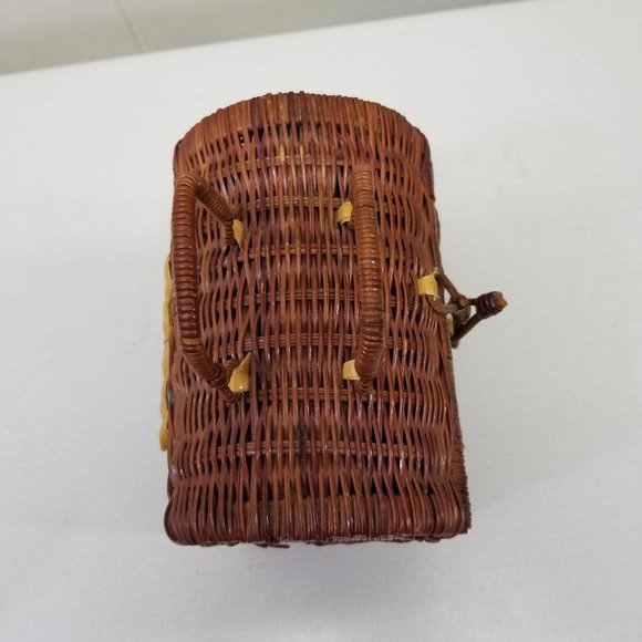 Wicker Rattan Brown Mini Trunk Chest Treasure Box - Picture 6 of 12